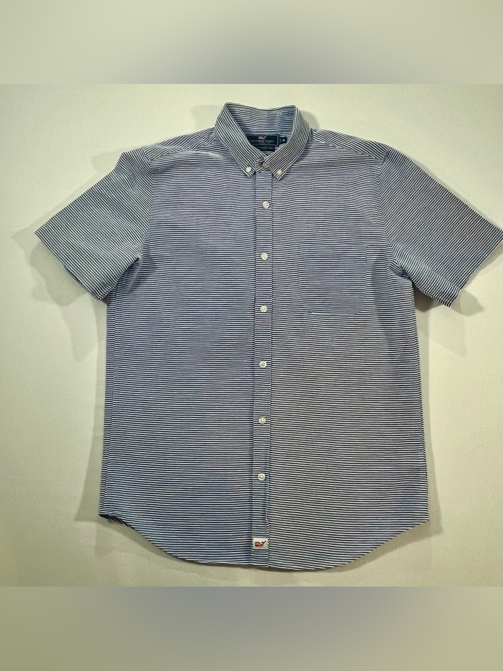 Vineyard Vines Murray Slim Fit Seersucker Stripe Shirt Blue White Medium